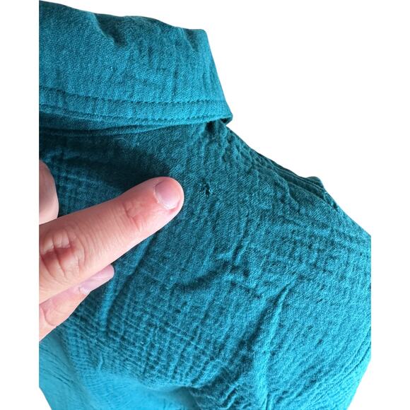 Isaac Mizrahi Live Bridgehampton Cotton Gauze Jacket Deep Sea Large NWOT - Picture 3 of 14